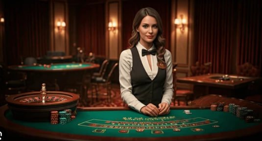 Layar demonstrasi pilihan permainan slot dan live dealer mahabet